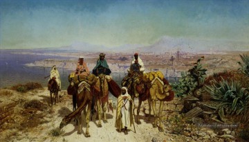 Une caravane d’Arabe Edmund Berninger Peinture à l'huile
